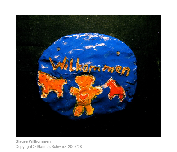 Blaues Willkommen