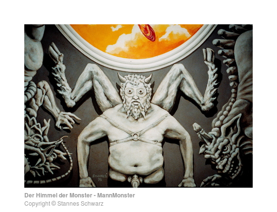 Detail des Deckenbildes: Monstermann