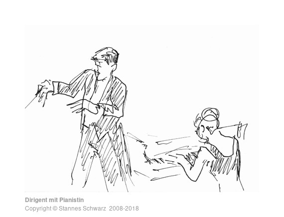 Dirigent mit Pianistin