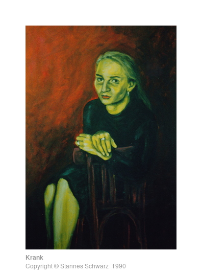 Porträt einer sitzenden Frau in Gelb