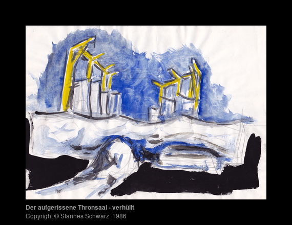 Der aufgerissene Thronsaal - verhüllt